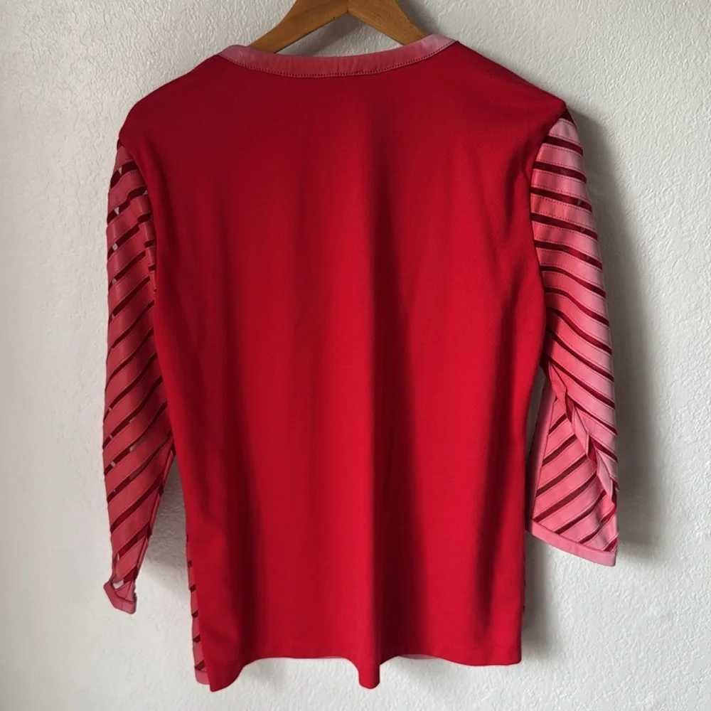 Grayse Ombré Red Leather Blazer‎